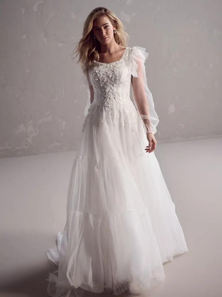 Rebecca Ingram Lace and Tulle Ball Gown